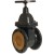 Schuifafsluiter, type 200 DN125 RVS, zwart, gietijzer, 100 °C, gietijzer GG 25, gelakt, gietijzer, handwiel